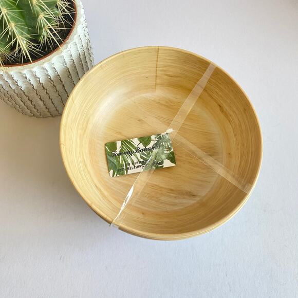 Tommy Bahama light wood plate and bowl set of 8 - Picture 3 of 4